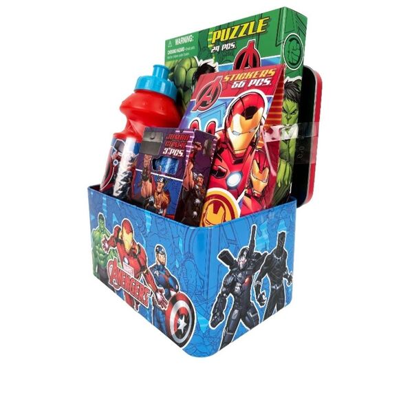 New Marvel Avengers Kids Boy Gift tin Set Birthday Holiday Festive - Picture 4 of 8